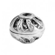 Metal bead disc deco 19x15mm Antique silver